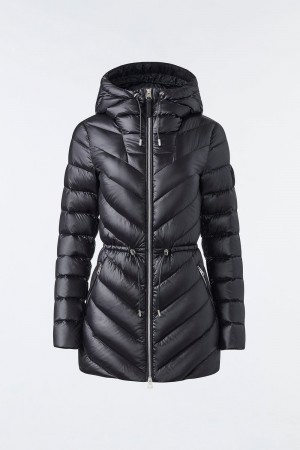 Mackage Arita Light Hooded Chevron Dunjackor Dam Svarta | AXFLT-8209