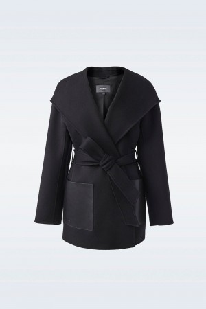 Mackage Azra Double-Face Ull Wrap Rockar Dam Svarta | MCPUS-1587