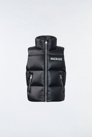 Mackage Charlee Lustrous Light Down Puffer Väst Barn Svarta | EOSCI-6120