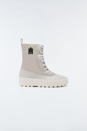 Mackage Hero Unlined Mackage Signature Lug Tread Sole Vinterkängor Dam Beige | EQLXV-4728
