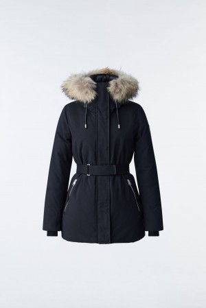 Mackage Jeni 2-In-1 Down Removable Bib And Natural Fur Parkajackor Dam Svarta | QHAXU-1356