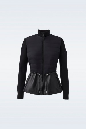 Mackage Joyce Hybrid Peplum Jackor Dam Svarta | XOVDN-5714