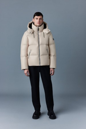 Mackage Kent-Z Lustrous Light Hood Dunjackor Herr Beige | VZBTU-0283