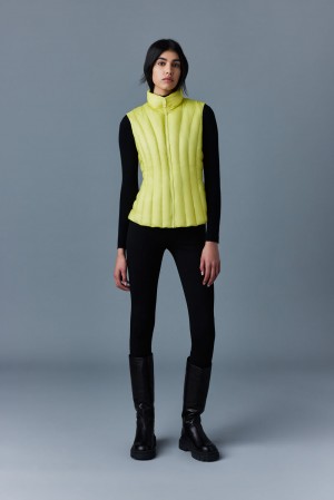 Mackage Lilyan Light Down Vertical Quiltad Väst Dam Gröna | KFZWN-9215