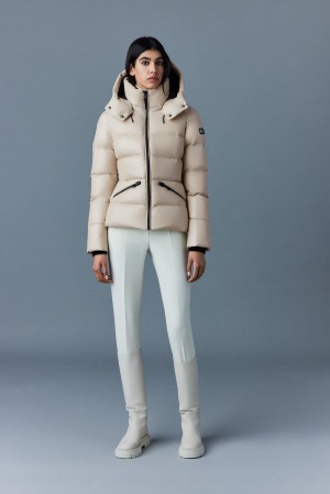 Mackage Madalyn Lustrous Light Hood Dunjackor Dam Beige | DZVMO-2170
