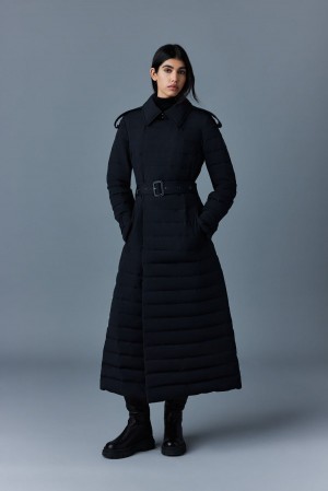Mackage Magda Agile-360 Stretch Light Down Long Rockar Dam Svarta | NLVOY-0371