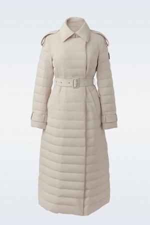 Mackage Magda Agile-360 Stretch Light Down Long Rockar Dam Beige | KGYWT-8023