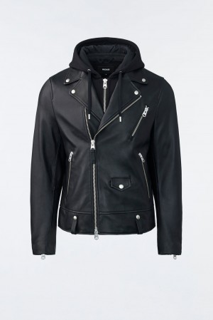 Mackage Magnus 2-In-1 R Läder Biker Jackor Herr Svarta | TYFOR-4968