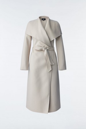 Mackage Mai-Cn Double-Face Ull Wrap Rockar Dam Grå | QERIC-0613