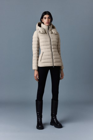 Mackage Michi Agile-360 Stretch Light Hood Dunjackor Dam Beige | DYNWT-4291