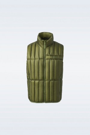 Mackage Patrick Translucent Ripstop Light Down Funnel Collar Väst Herr Olivgröna | FVGCQ-3094