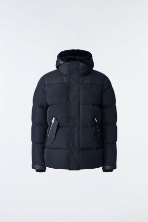Mackage Riley Klassiska Removable Shearling Bib Dunjackor Herr Svarta | AOURL-0584