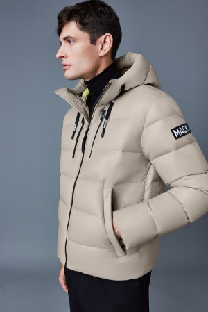 Mackage Victor Lustrous Light Hood Dunjackor Herr Beige | KELWF-0794
