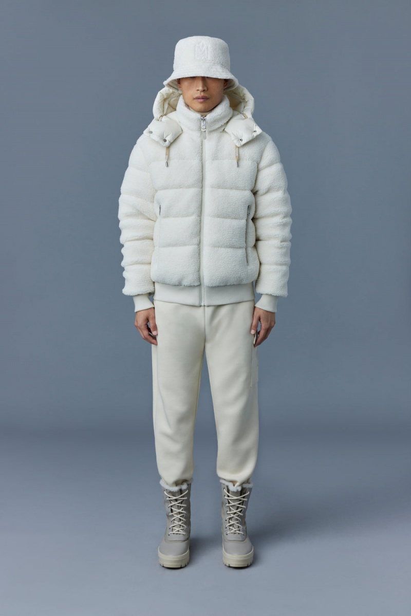 Mackage Adrian Teddy Down Removable Hood Bomberjacka Herr Grädde | DSXWY-3487