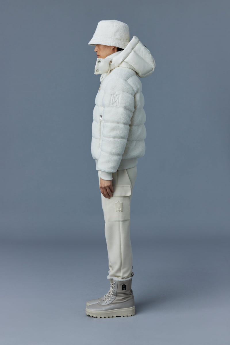 Mackage Adrian Teddy Down Removable Hood Bomberjacka Herr Grädde | DSXWY-3487