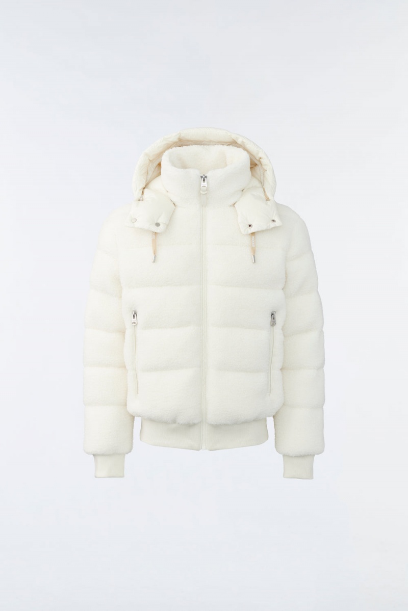Mackage Adrian Teddy Down Removable Hood Bomberjacka Herr Grädde | DSXWY-3487