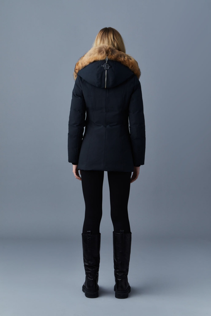 Mackage Akiva Toscana Fur Trimmed Hood Dunrockar Dam Svarta | BCFGW-2916