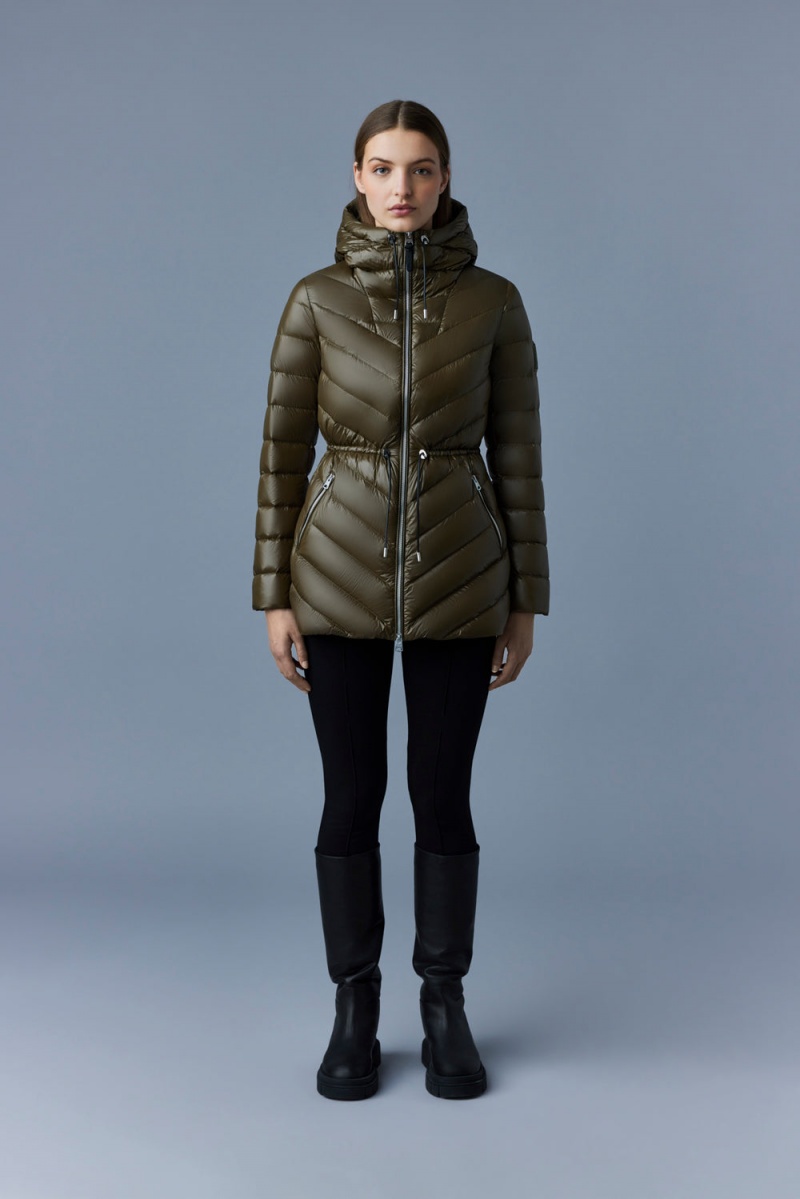Mackage Arita Light Hooded Chevron Dunjackor Dam Olivgröna | RXQKT-2481