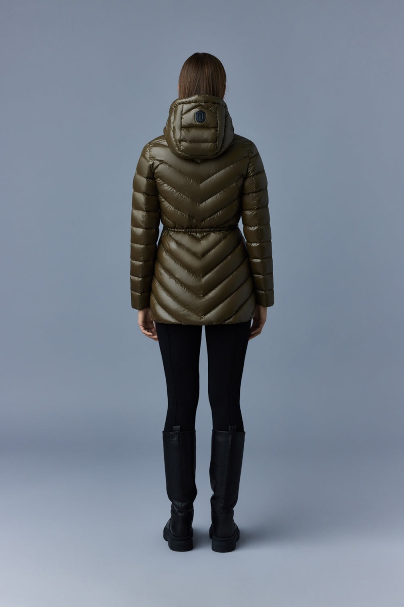 Mackage Arita Light Hooded Chevron Dunjackor Dam Olivgröna | RXQKT-2481