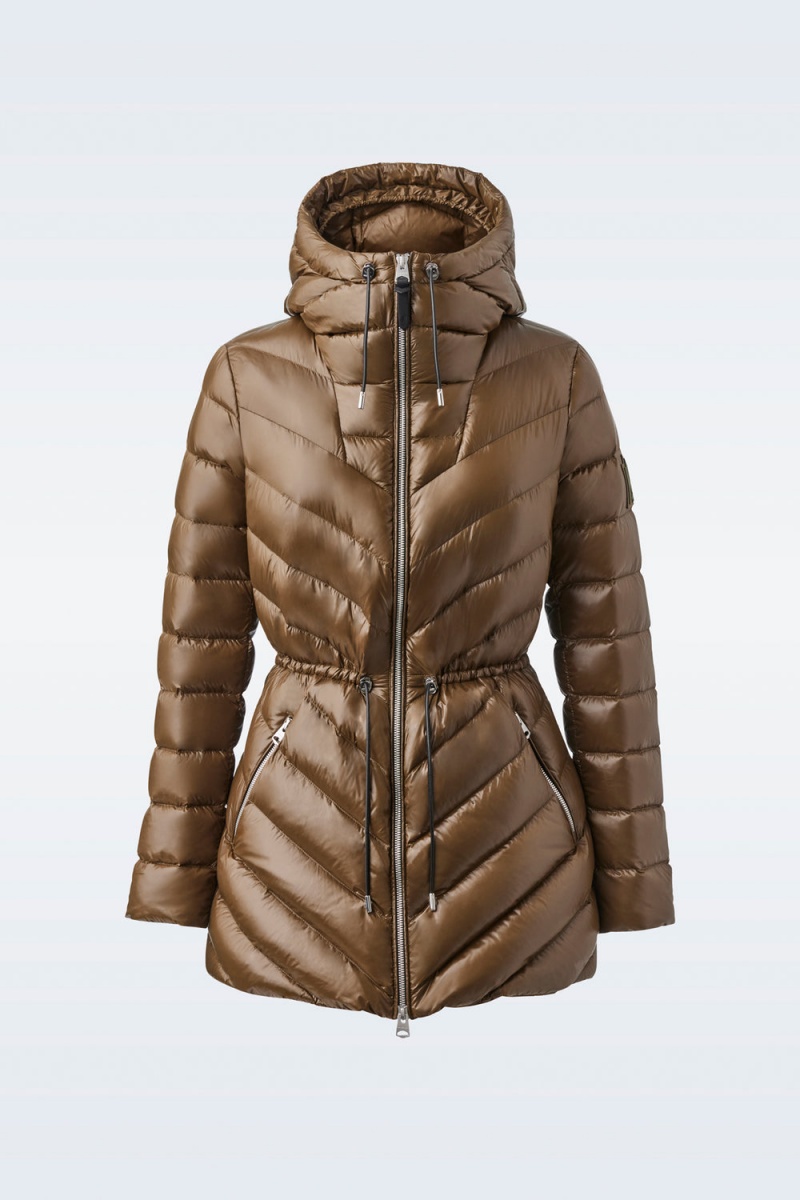 Mackage Arita Light Hooded Chevron Dunjackor Dam Olivgröna | RXQKT-2481