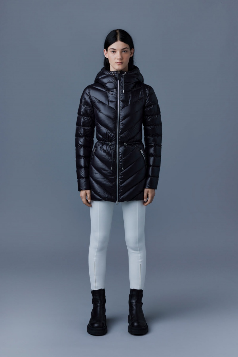 Mackage Arita Light Hooded Chevron Dunjackor Dam Svarta | AXFLT-8209