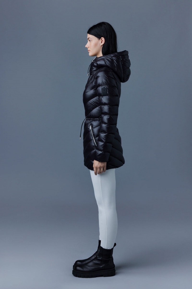 Mackage Arita Light Hooded Chevron Dunjackor Dam Svarta | AXFLT-8209