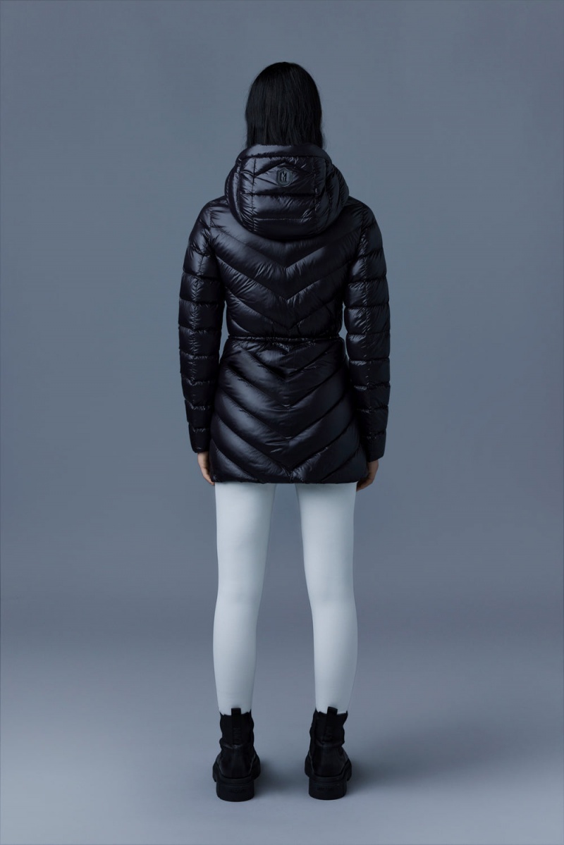 Mackage Arita Light Hooded Chevron Dunjackor Dam Svarta | AXFLT-8209