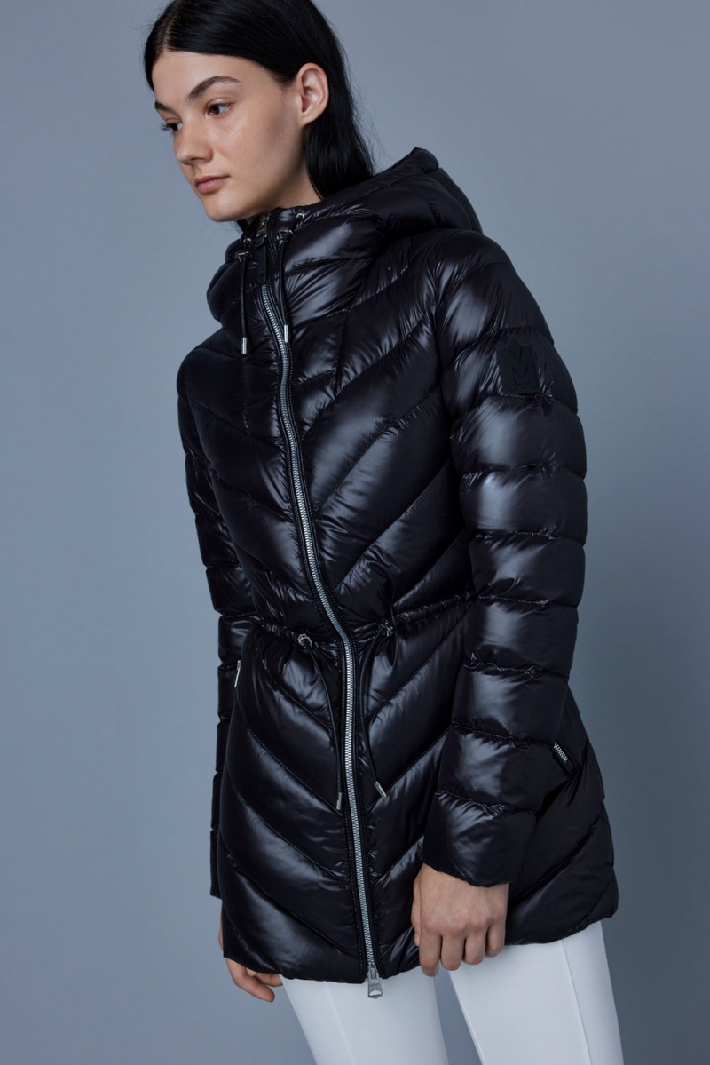 Mackage Arita Light Hooded Chevron Dunjackor Dam Svarta | AXFLT-8209