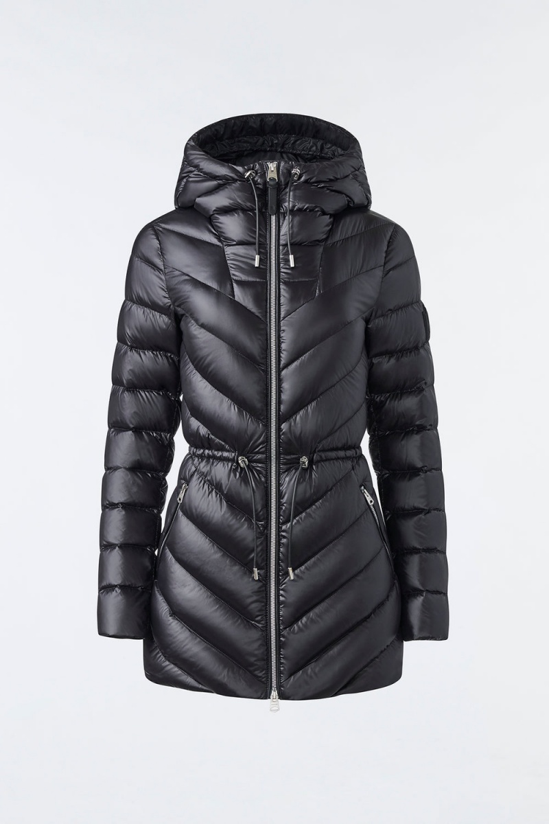 Mackage Arita Light Hooded Chevron Dunjackor Dam Svarta | AXFLT-8209