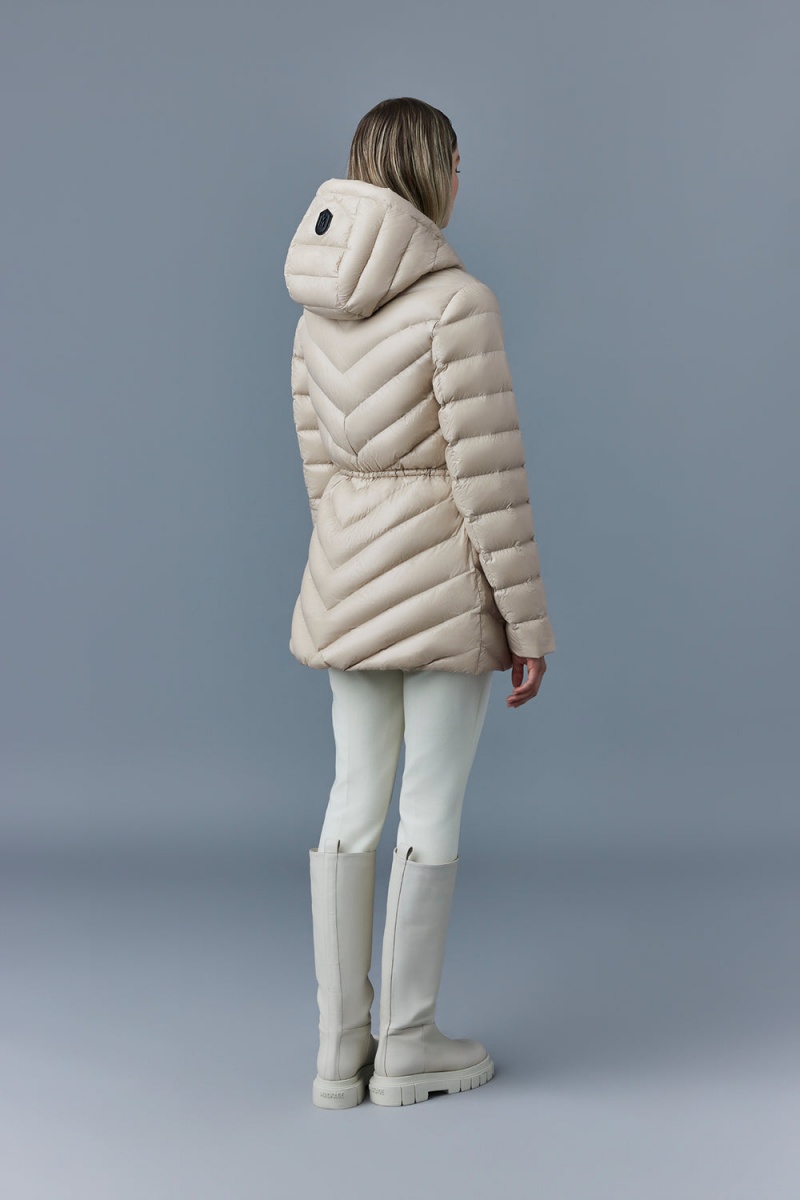 Mackage Arita Light Hooded Chevron Dunjackor Dam Beige | ICDGU-9625