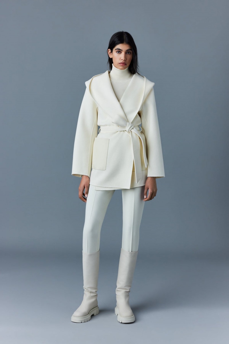 Mackage Azra Double-Face Ull Wrap Rockar Dam Grädde | IEVZW-8104