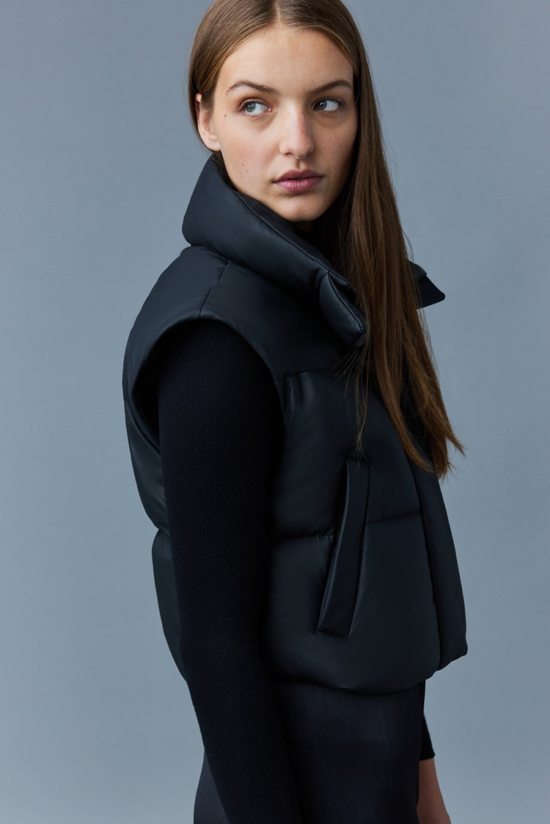 Mackage Bailey 2-In-1 (R) Läder Bomber Dunjackor Dam Svarta | CQJSN-5692