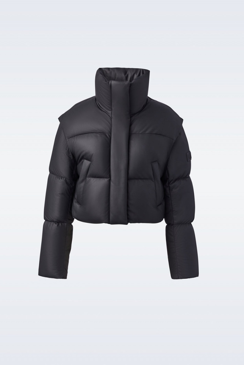 Mackage Bailey 2-In-1 (R) Läder Bomber Dunjackor Dam Svarta | CQJSN-5692