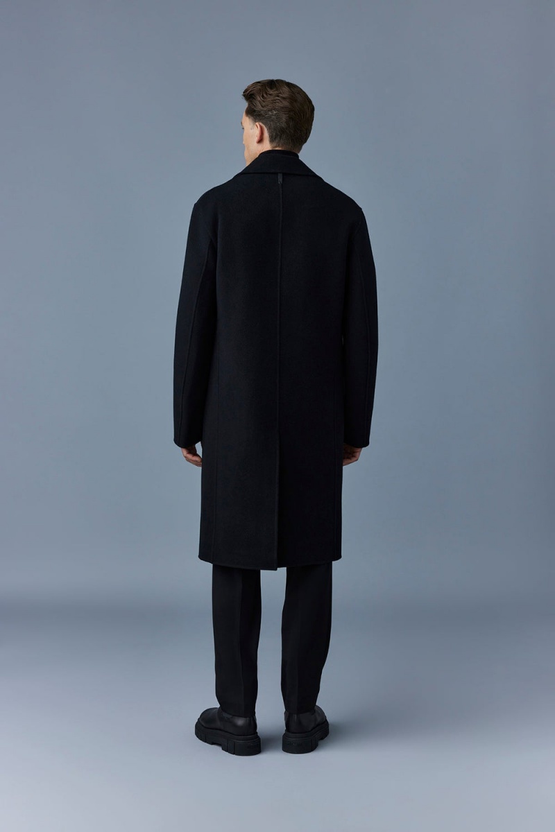 Mackage Benjamin Double-Face Ull Notched Lapel Rockar Herr Svarta | FTECQ-9438