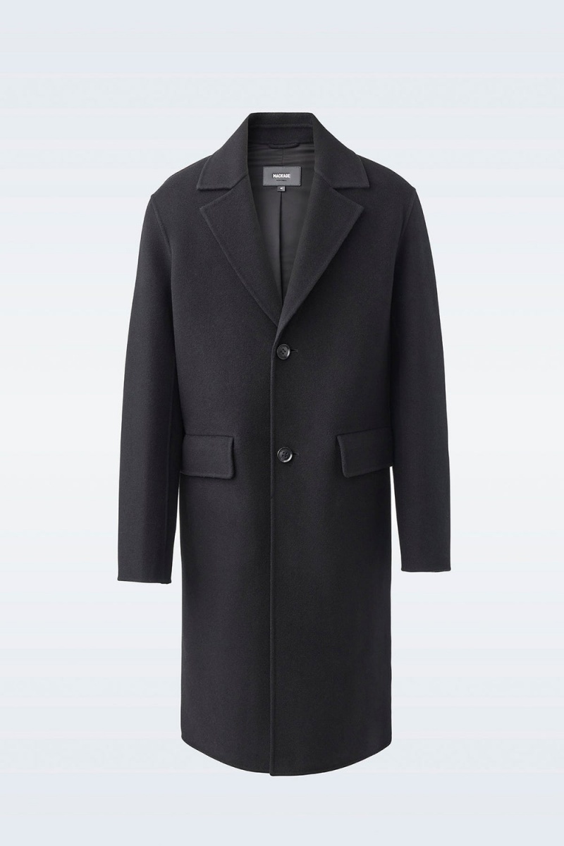 Mackage Benjamin Double-Face Ull Notched Lapel Rockar Herr Svarta | FTECQ-9438