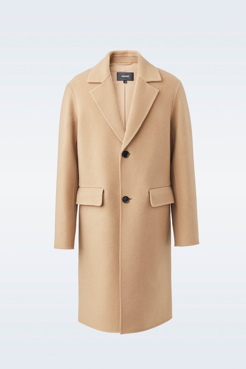 Mackage Benjamin Double-Face Ull Notched Lapel Rockar Herr Bruna | HNTYW-6439