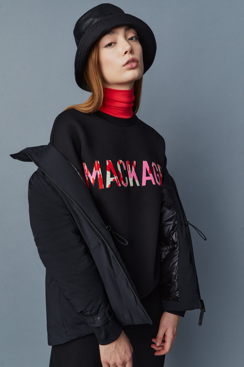 Mackage Bennet Läder Bucket Metal Logo Hatt Herr Svarta | UXDVR-2316