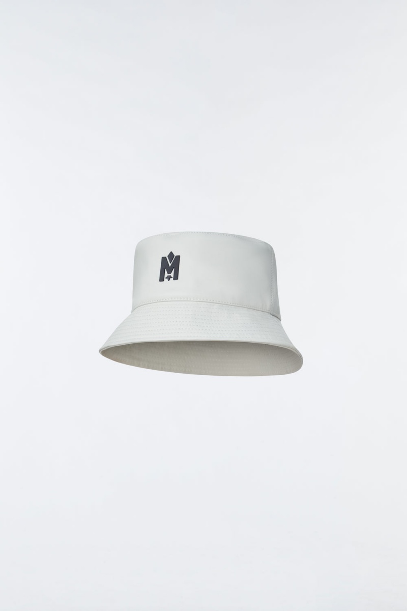Mackage Bennet Läder Bucket Metal Logo Hatt Herr Grädde | WYSIB-4728
