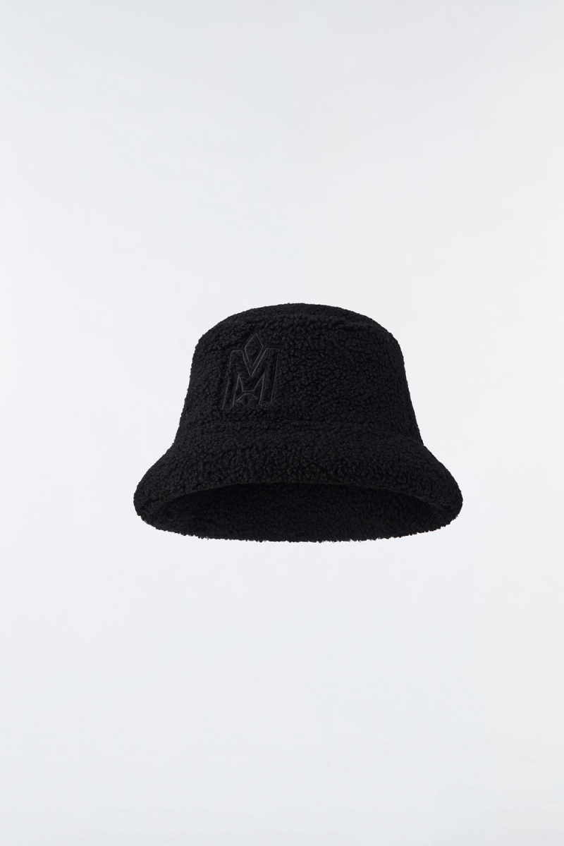 Mackage Bennet Teddy Down Bucket Logo Hatt Dam Svarta | GLDHV-2831