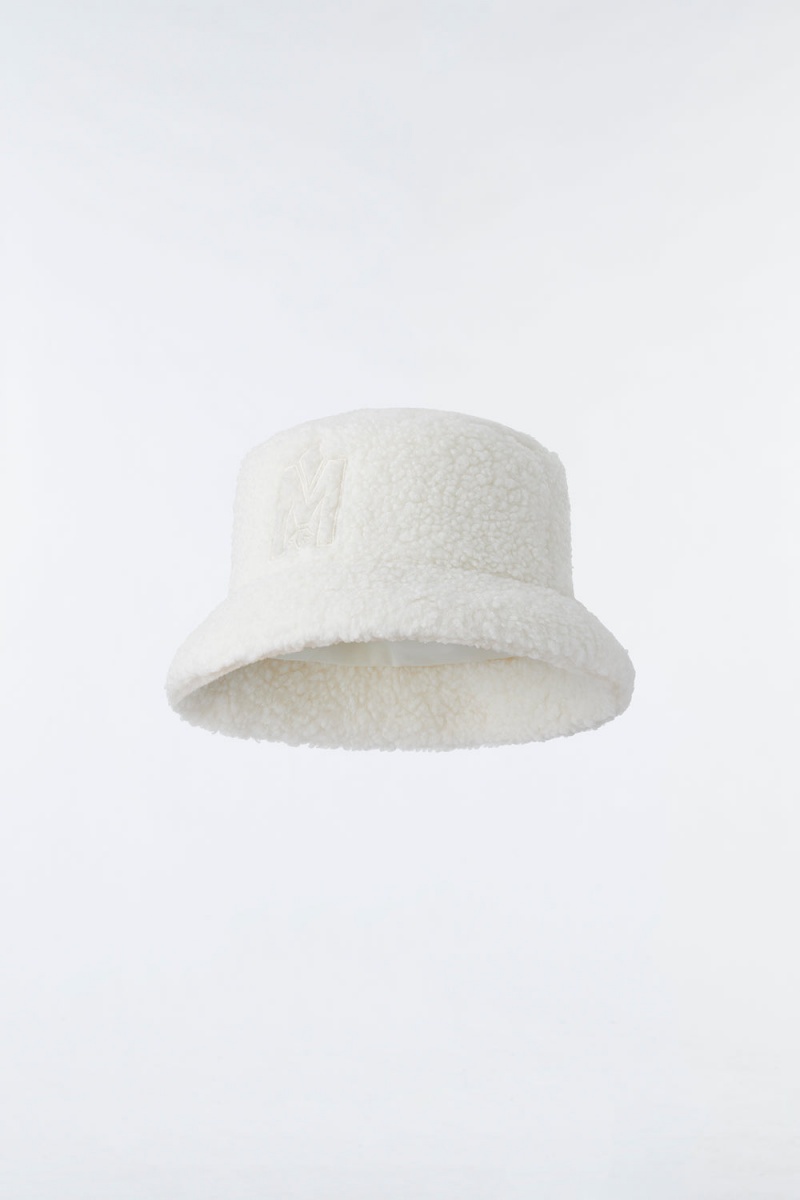 Mackage Bennet Teddy Down Bucket Logo Hatt Dam Grädde | PDIQX-9247