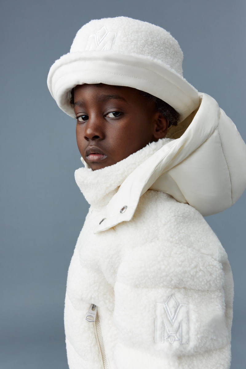 Mackage Bennet Teddy Down Bucket Logo Hatt Dam Grädde | PDIQX-9247