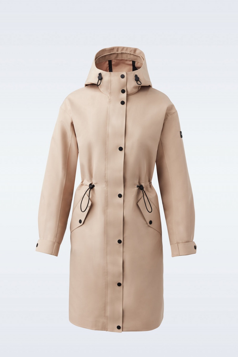 Mackage Breer Long 2-In-1 Removable Liner Regnjackor Dam Beige | ULZAF-6789