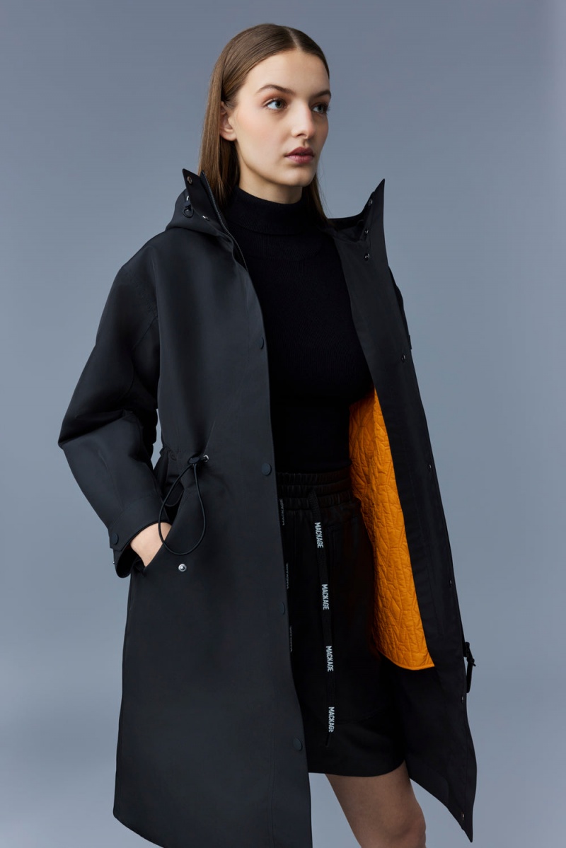 Mackage Breer Long 2-In-1 Removable Liner Regnjackor Dam Svarta | FSTBR-7610