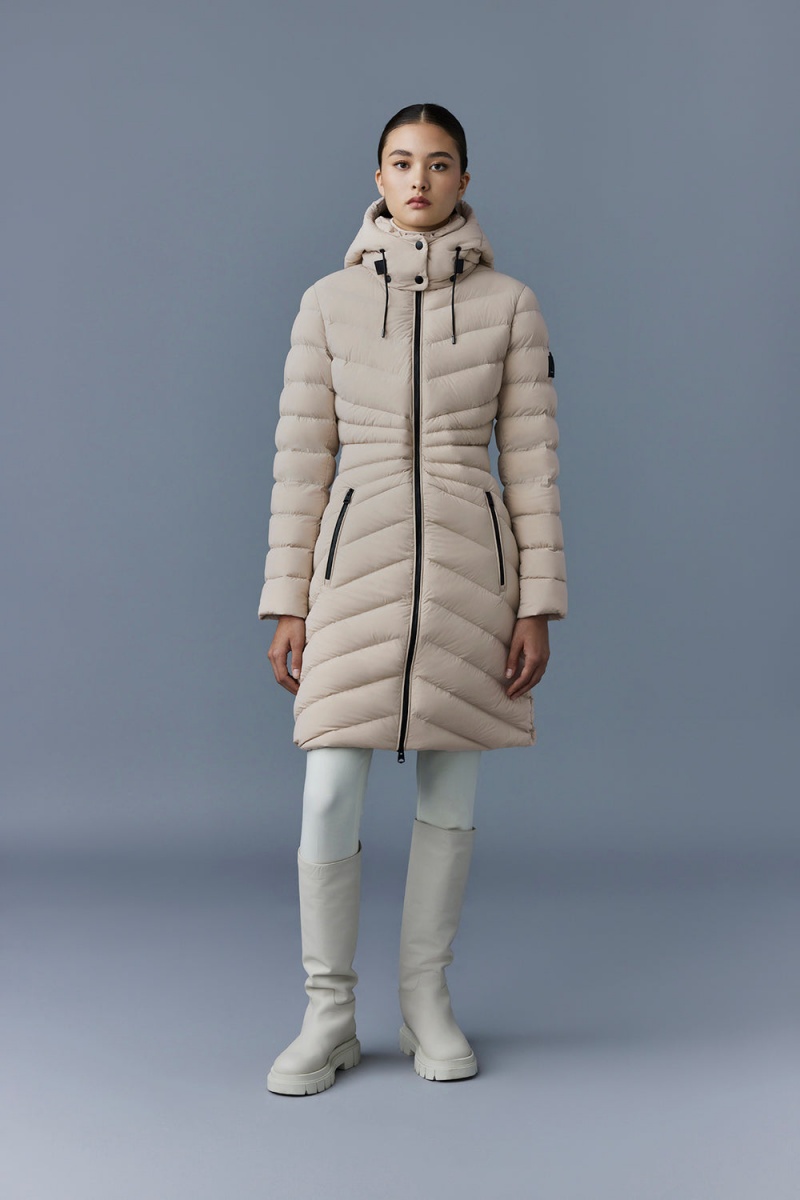 Mackage Camea-Str Stretch Light Removable Hood Dunjackor Dam Beige | TRHBX-3689
