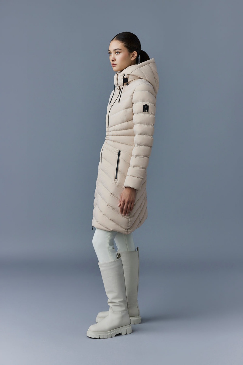 Mackage Camea-Str Stretch Light Removable Hood Dunjackor Dam Beige | TRHBX-3689