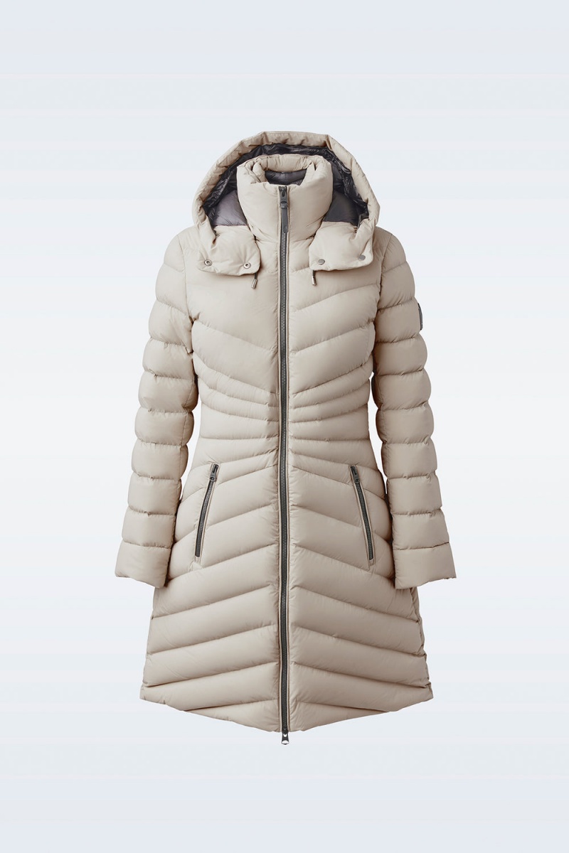 Mackage Camea-Str Stretch Light Removable Hood Dunjackor Dam Beige | TRHBX-3689