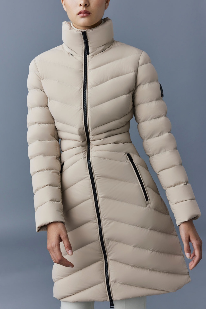 Mackage Camea-Str Stretch Light Removable Hood Dunjackor Dam Beige | TRHBX-3689
