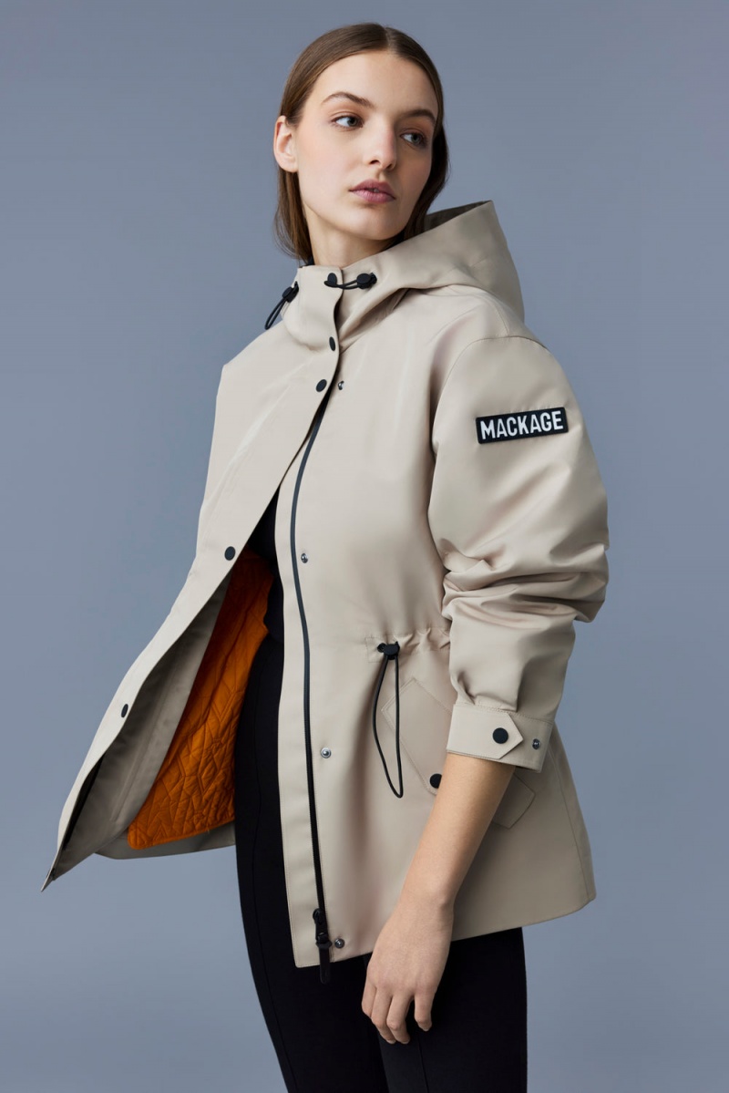 Mackage Carrie Korta 2-In-1 Removable Liner Regnjackor Dam Beige | NVUXG-2431