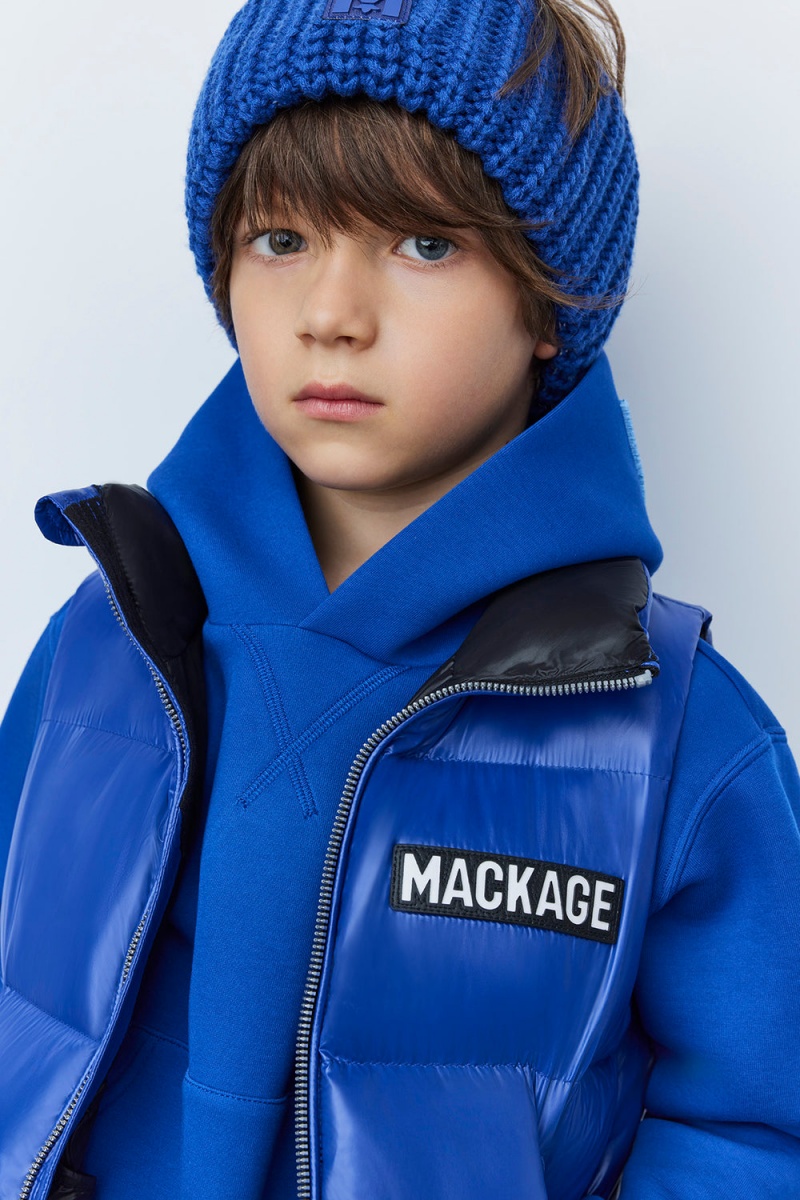 Mackage Charlee Lustrous Light Down Puffer Väst Barn Blå | CTMAU-0657