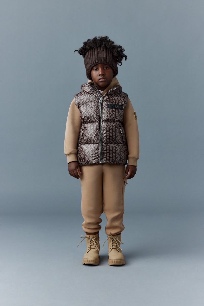 Mackage Charlee Lustrous Light Down Puffer Väst Barn Kaffe | OLJHT-1827
